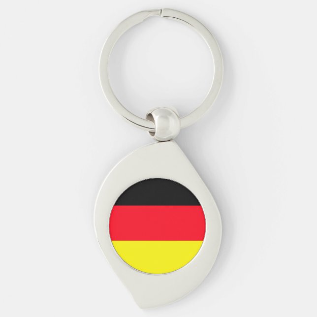 Simple Modern Germany National Flag Souvenir Key Ring (Front)