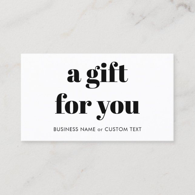 Simple Modern Gift For You Coupon Code Business (Front)
