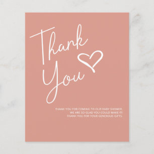 Simple Modern Girl Baby Shower Thank You