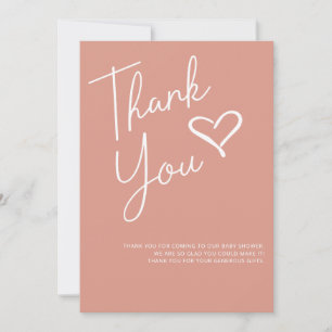 Simple Modern Girl Baby Shower Thank You Card