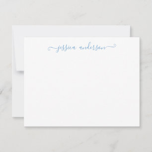 Simple Modern Girly Classic Powder Blue Script Card