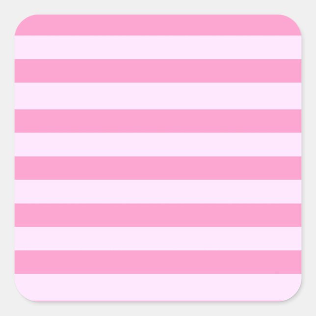 Simple Modern Girly Pink Stripe Pattern Square Sticker (Front)