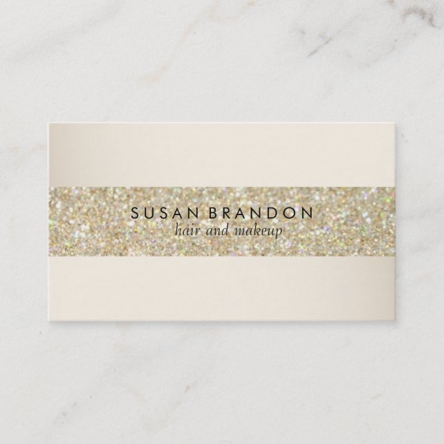 Simple Modern Glitter Business Card (Front)