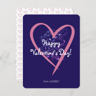 Simple Modern Glitter Classroom Valentine's Day  Card