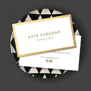 Simple Modern Gold Border Business Card