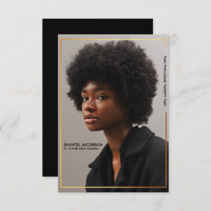 Simple Modern Gold Border Graduation Announcement