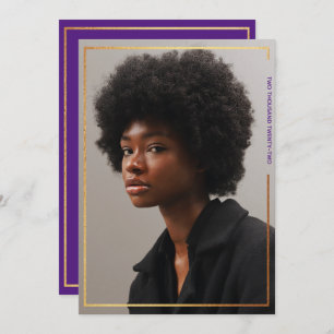 Simple Modern Gold Border Graduation Invitation