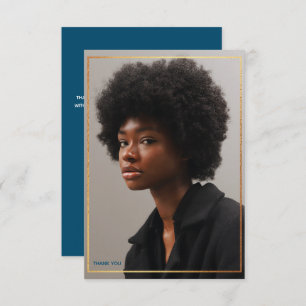 Simple Modern Gold Border Graduation Thank You Inv Invitation