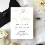 Simple Modern Gold Calligraphy Wedding Invitation<br><div class="desc">Simple Modern Gold Calligraphy Wedding Invitation for a modern wedding formal or informal. Gold Lettering Black and white with impressive modern calligraphy. Fancy beautiful calligraphy. The Wedding in Faux Foil gold lettering.</div>