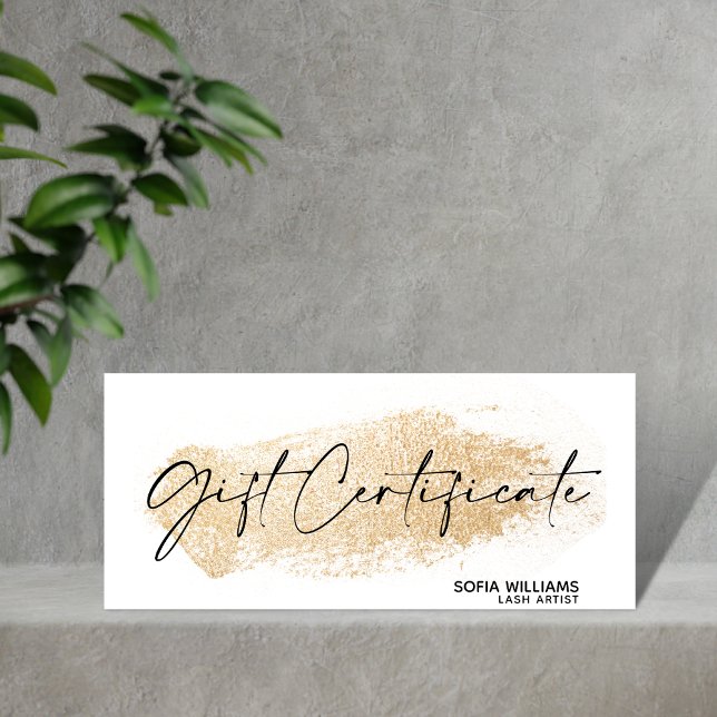 Simple & Modern Gold Certificate Gift Card (Creator Uploaded)