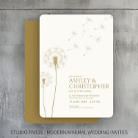 Simple Modern Gold Dandelion Wedding