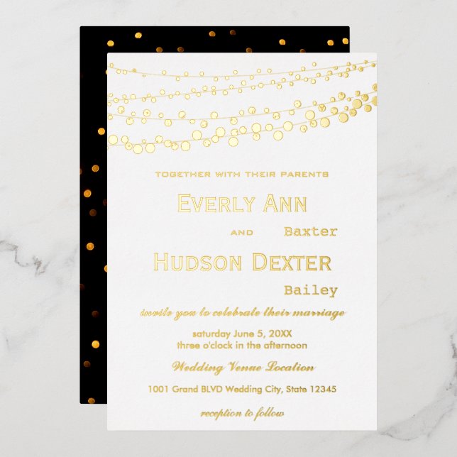 Simple Modern Gold Galaxy Wedding     (Front/Back)