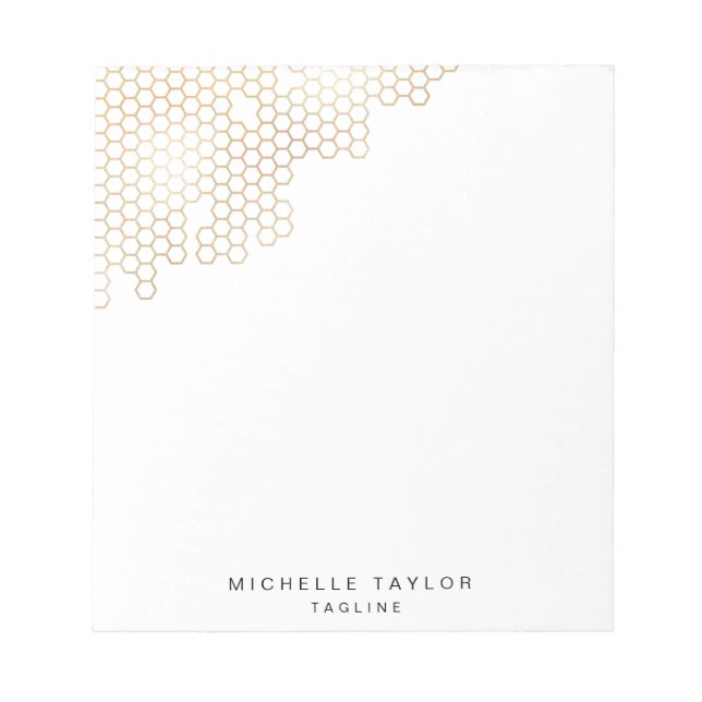 SIMPLE MODERN GOLD HONEYCOMB NOTEPAD (Front)