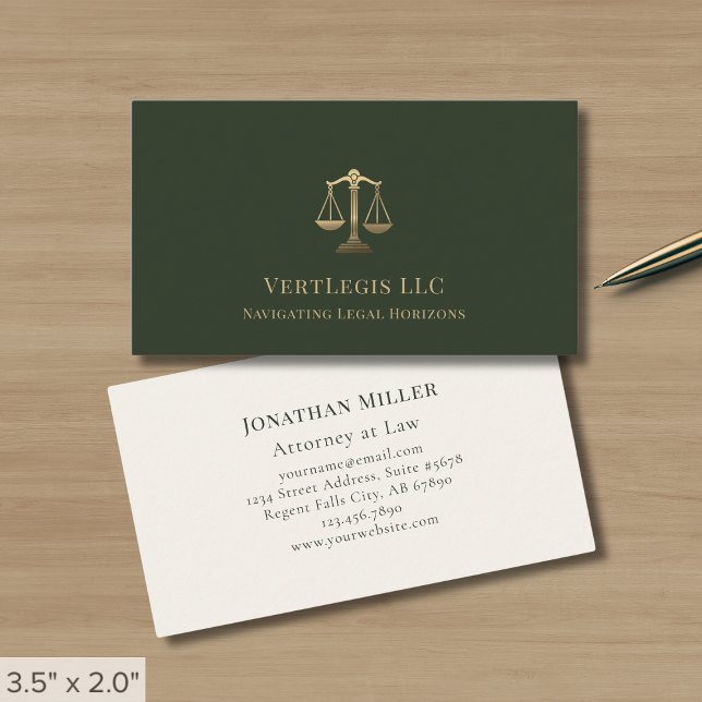 Simple Modern Gold Justice Scales Business Card (Creator Uploaded)