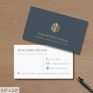 Simple Modern Gold Logo Business Card