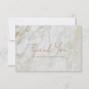 Simple Modern Gold Marble Elegant Business Thank You Card