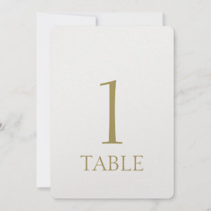 Simple Modern Gold Metallic Table Number