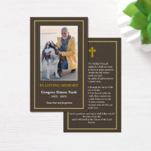 Simple Modern Gold Photo Sympathy Funeral Card