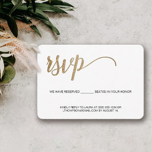 Simple Modern Gold RSVP no mailing Reserved Seat
