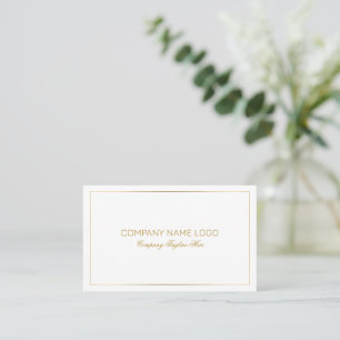 Simple Modern Gold TonesBorder On White Business Card