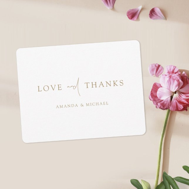 Simple Modern Gold Wedding Thank You Card (Creator Uploaded)