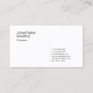 Simple Modern Gold White Professional Template Business Card