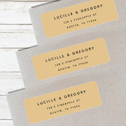Simple Modern Golden Yellow Return Address Label