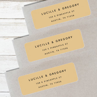 Simple Modern Golden Yellow Return Address Label