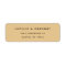 Simple Modern Golden Yellow Return Address Label