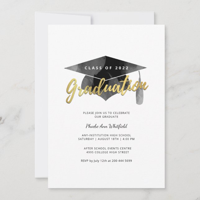 Simple Modern Grad Minimalist Graduation Party (Front)