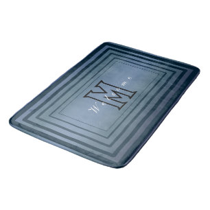 Simple Modern gradient Welcome Script Monogram nam Bath Mat