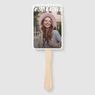 Simple Modern Graduate Photo Graduation Party Hand Fan