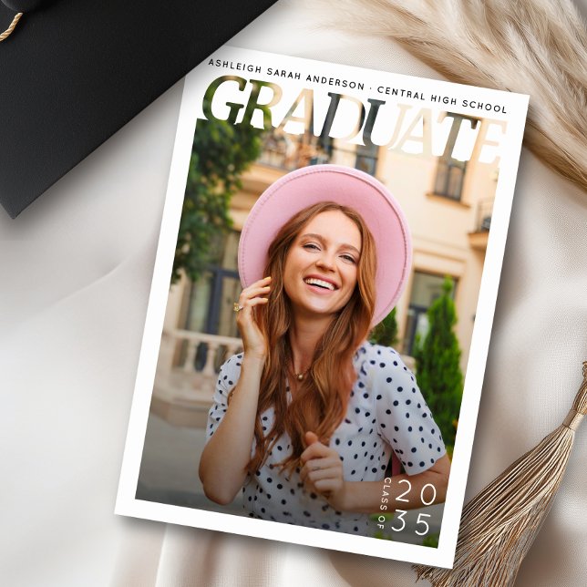 Simple Modern Graduate Photo Graduation Party  Invitation (Creator Uploaded)