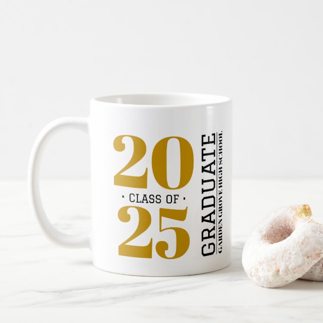 Simple Modern Graduation Ceramic Mug - Yellow (With Donut)