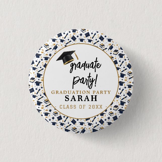 Simple Modern Graduation Party  3 Cm Round Badge (Front)