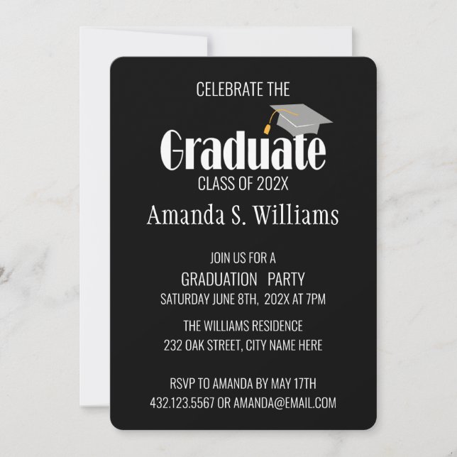 Simple Modern Graduation Party Invitation (Front)