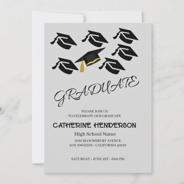 Simple Modern Graduation Party Invitation  (Front)