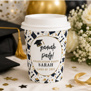Simple Modern Graduation Party Paper Cups