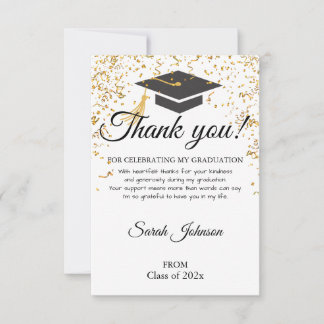 Simple Modern Graduation Thank You Card