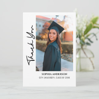 Simple Modern Graduation Thank You Holiday Card