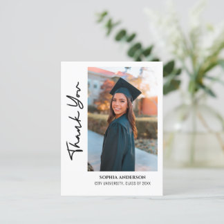 Simple Modern Graduation Thank You Postcard
