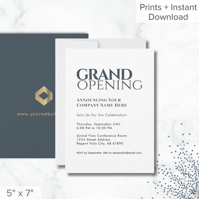 Simple Modern Grand Opening Invitation Grey (Creator Uploaded)
