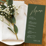 Simple & Modern Green and Gold Wedding Menu Card<br><div class="desc">This Simple & Modern Green and Gold is for the minimalist couple who love a little colour. Changeable colours to fit any palette.</div>