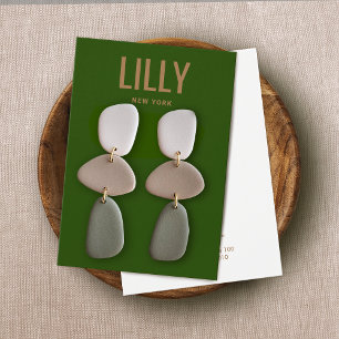 Simple Modern Green Earring Display Card
