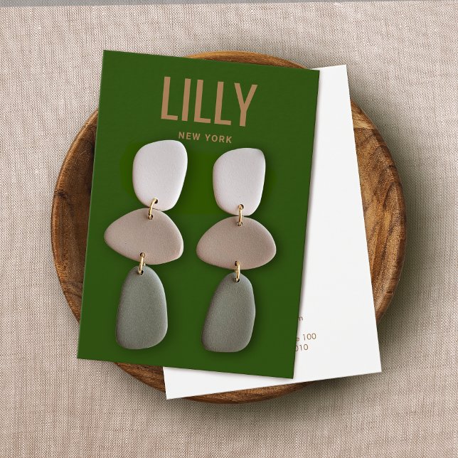 Simple Modern Green Earring Display Card (Creator Uploaded)