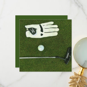 Simple modern green golf course  thank you card