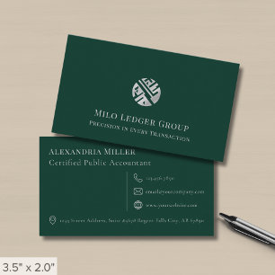 Simple Modern Green Luxury Logo Business Card