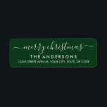 Simple Modern Green Merry Christmas Script Holiday<br><div class="desc">Simple Modern Green Merry Christmas Script Holiday Return Address Label</div>