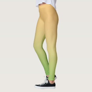 Simple Modern Green Yellow orange colour Gradient  Leggings