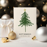 Simple Modern Greenery Christmas Tree Flat  Holiday Card<br><div class="desc">Embrace the spirit of the season with our newest collection of Flat Christmas greeting cards, designed to spread joy and cheer among business partners, friends, and beloved family members. Our assortment boasts an array of festive designs, each crafted to bring warmth and merriment to your holiday messages. Whether extending season's...</div>